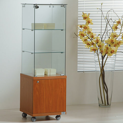 Moderne Vitrine - 4/14M - Italvetrine - freistehend / Hartglas / Wenge