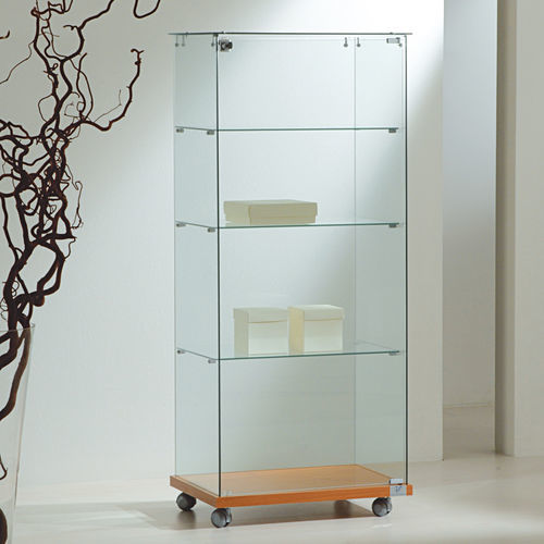 Moderne Vitrine - 6/14 - Italvetrine - freistehend / Hartglas / Wenge