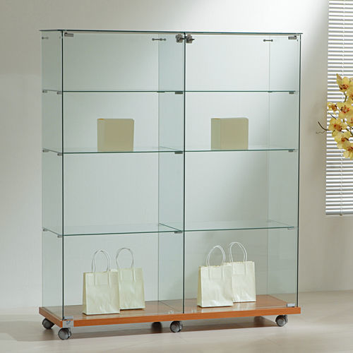 Moderne Vitrine - 12/14 - Italvetrine - freistehend / Hartglas / Wenge
