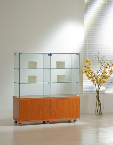 Moderne Vitrine - 12/14M - Italvetrine - freistehend / Hartglas / Wenge