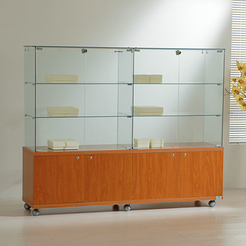 Moderne Vitrine - 16/14M - Italvetrine - freistehend / Hartglas / Wenge