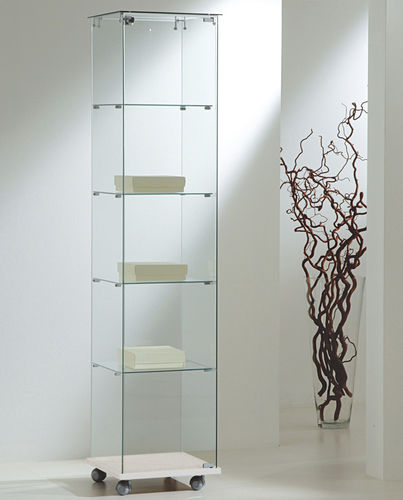 Moderne Vitrine - 4/18E - Italvetrine - freistehend / Hartglas / mit Sichtfläche