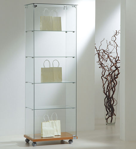 Moderne Vitrine - 6/18 - Italvetrine - freistehend / Hartglas / Wenge