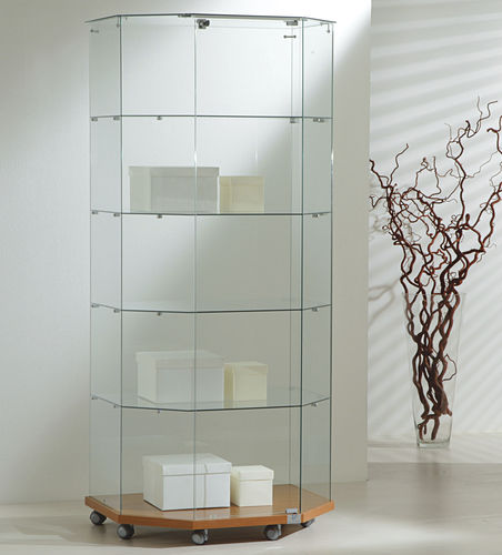 Moderne Vitrine - 8/18T - Italvetrine - freistehend / Hartglas / Wenge