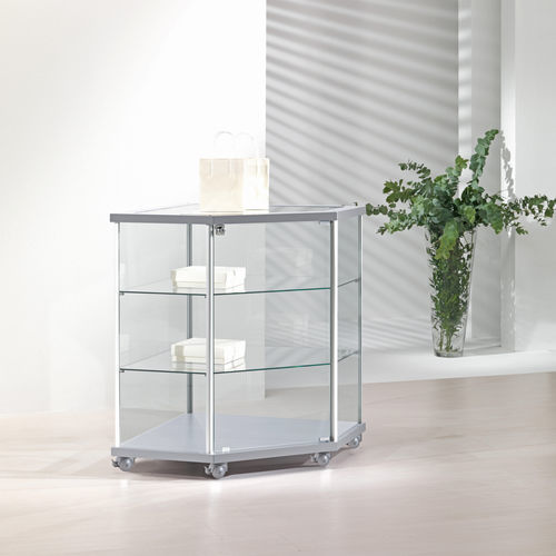 Moderne Vitrine - 70/B - Italvetrine - freistehend / Hartglas / Holz