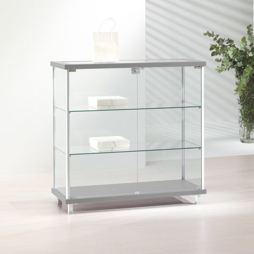 Moderne Vitrine - 93/B - Italvetrine - freistehend / Hartglas / Holz