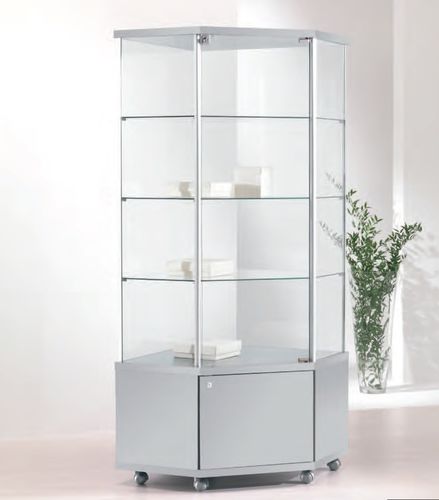 Moderne Vitrine - 70/M - Italvetrine - freistehend / Hartglas / Holz