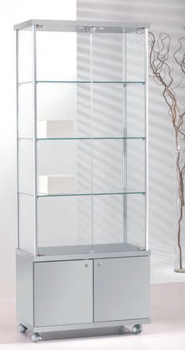 Moderne Vitrine - 73/M - Italvetrine - freistehend / Hartglas / Holz