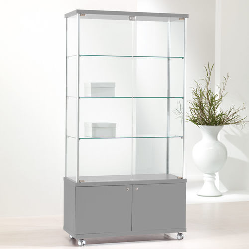 Moderne Vitrine - 93/M - Italvetrine - freistehend / Hartglas / Holz