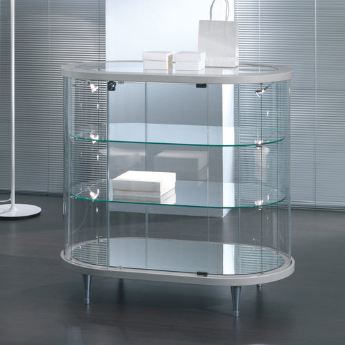 Moderne Vitrine - 203/OB - Italvetrine - auf Beinen / Hartglas / beleuchtet