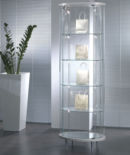Moderne Vitrine - 203/OP - Italvetrine - auf Beinen / Hartglas / beleuchtet