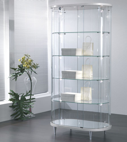 Moderne Vitrine - 203/OG - Italvetrine - auf Beinen / Hartglas / beleuchtet