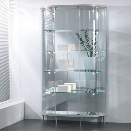 Moderne Vitrine - 203/M - Italvetrine - auf Beinen / Hartglas / beleuchtet