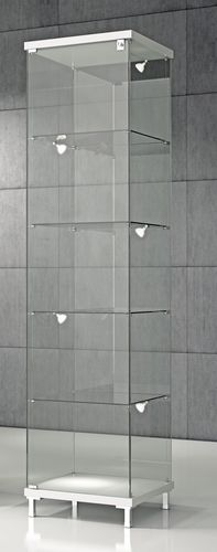 Moderne Vitrine - Q/45 - Italvetrine - auf Beinen / Hartglas / Holz