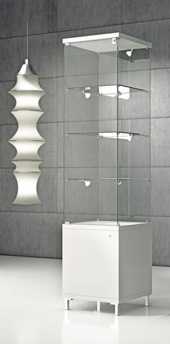Moderne Vitrine - Q/45M - Italvetrine - auf Beinen / Hartglas / Holz