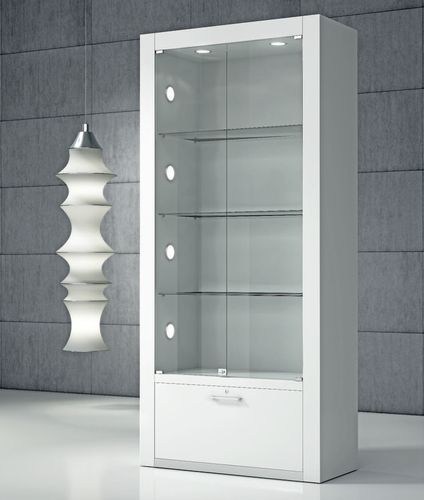 Moderne Vitrine - Q/80 - Italvetrine - Hartglas / Holz / beleuchtet