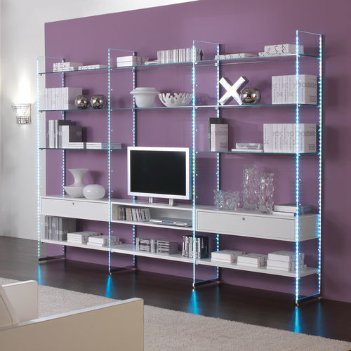 Wandmontiertes Regal - COM/GS5 - Italvetrine - modern / Chrom / Glas