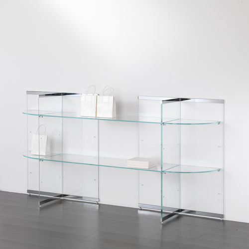 Wandmontiertes Regal - COM/GS16 - Italvetrine - modern / Chrom / Glas