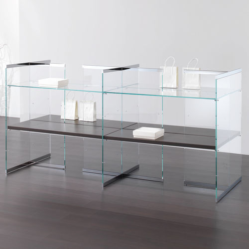 Modernes Regal - COM/GS18 - Italvetrine - Chrom / Glas / für Gewerbegebrauch