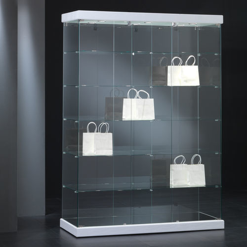 Moderne Vitrine - 14/S - Italvetrine - Hartglas / Kunstleder / beleuchtet
