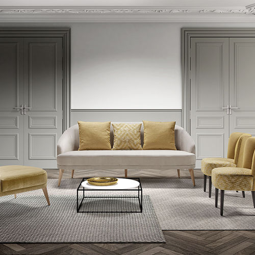 Modernes Sofa - LUCÍA - MANUEL LARRAGA - Stoff / grau / rosa