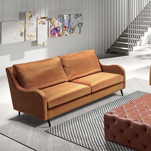 Modernes Sofa - LYON - MANUEL LARRAGA - Stoff / braun / orange