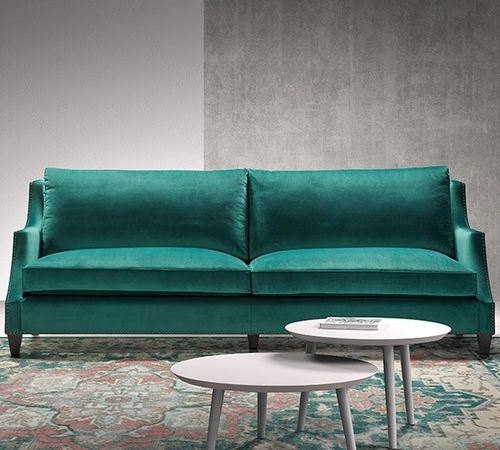 Klassisches Sofa - VIENNA - MANUEL LARRAGA - Stoff / grau / grün