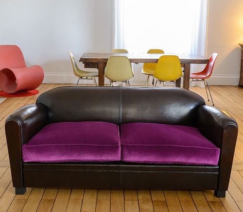 Klassisches Sofa - Chitenay - ClubSpirit - Stoff / Leder / mit Armlehnen