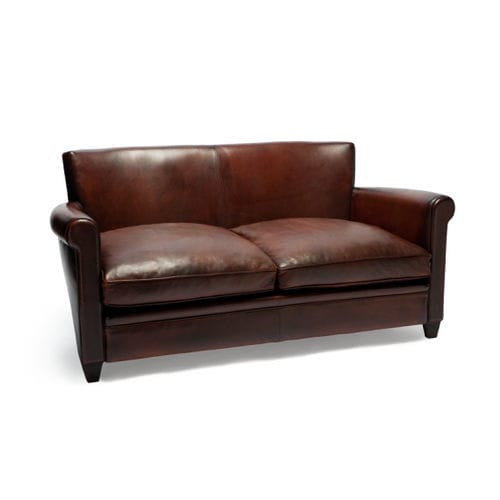 Klassisches Sofa - Grand Parisien 1935 - ClubSpirit - Stoff / Leder / braun