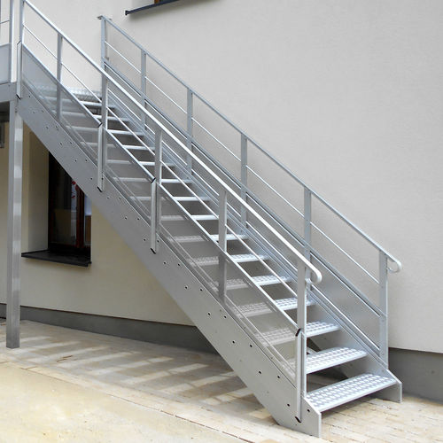 Gerade Treppe - JOMY - Metallstufen / Metall / für Außenbereich