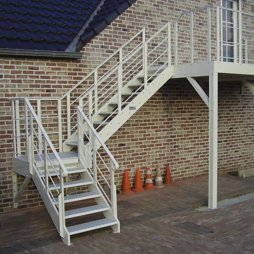 Viertelgewendelte Treppe - JOMY - Metallstufen / Metall / für Außenbereich