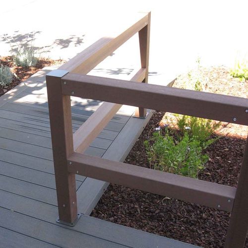 Aluminium-Geländer - ONE - Tecnodeck - WPC / Glasplatten / mit Stangen