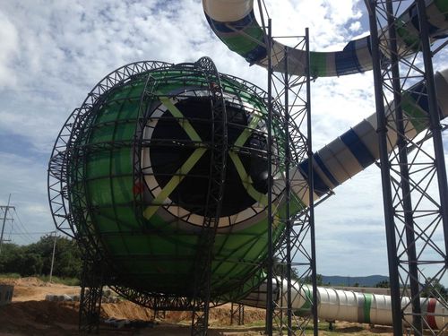Drehende Rutsche - MAGIC SPHERE  - Polin Waterparks - für Aquapark / mit Schwimmreifen / rohrförmig