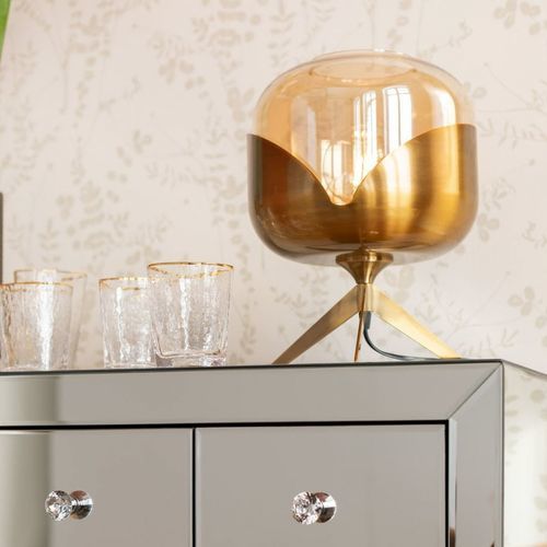 Tischlampe - GOLDEN GOBLET BALL - KARE Design - Stahl / Glas / modern