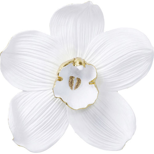 Harz-Skulptur - Orchid - KARE Design - wandmontiert / weiß / gold