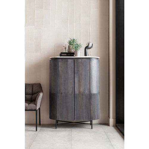 Moderner Barschrank - GLENN - KARE Design - Massivholz / MDF / pulverbeschichteter Stahl