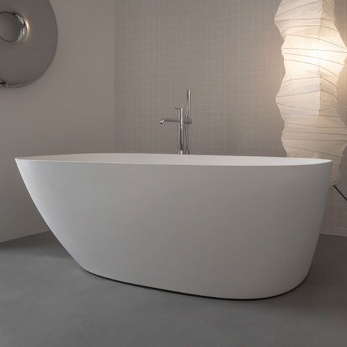 Ovale Badewanne -  FM010 - Inbani - freistehend / Mineralwerkstoff / weiß