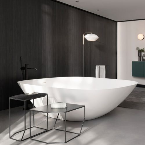 Freistehende Badewanne - FM011 - Inbani - Mineralwerkstoff / weiß