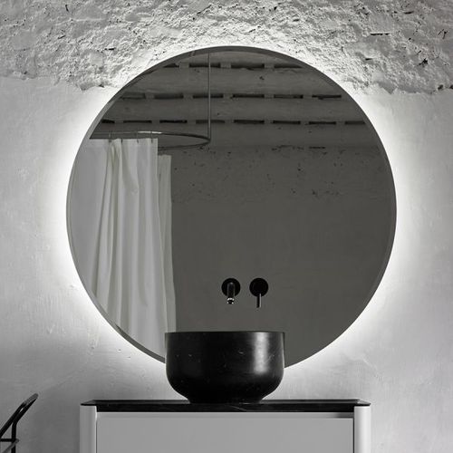 Wandmontierter Spiegel für Badezimmer - OG114L - Inbani - modern / rund / LED-beleuchtet