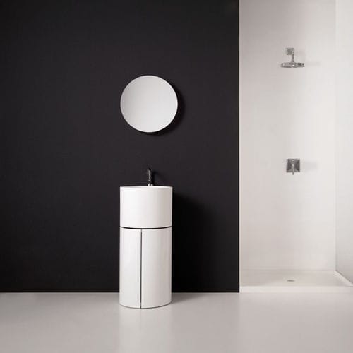 Freistehender Waschtisch-Unterschrank -  TA060 - Inbani - Mineralwerkstoff / Design / mit Spiegel