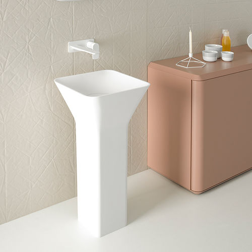 Bodenstehendes Waschbecken - FL001  - Inbani - Marmor / quadratisch / modern