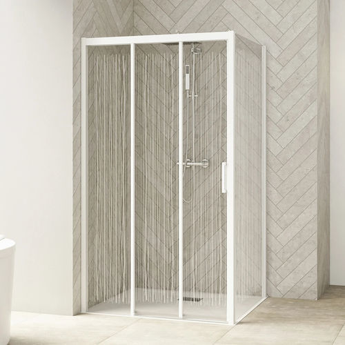 Schiebeduschwand - Smart Design 3V +F - Kinedo - für Eckeinbau / für Nischen / Securit®Glas