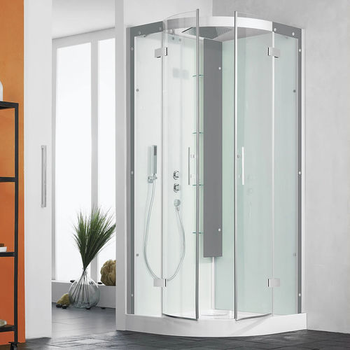 Hydromassage-Duschkabine - Horizon R90 - Kinedo - Glas / silikonfrei / mit Pendeltür