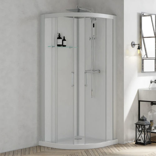 Glas-Duschkabine - Brooklyn R90 - Kinedo - mit Schiebetür / quadratisch / thermostatisch