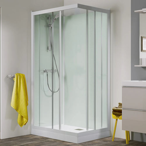 Glas-Duschkabine - Kineprime 100-120 - Kinedo - lackiertes Aluminium / silikonfrei / mit Pendeltür