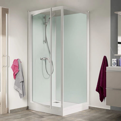 Glas-Duschkabine - Kineprime C - Kinedo - lackiertes Aluminium / mit Pendeltür / quadratisch