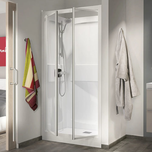 Glas-Duschkabine - Kineprime 100 - Kinedo - lackiertes Aluminium / mit Pendeltür / rechteckig