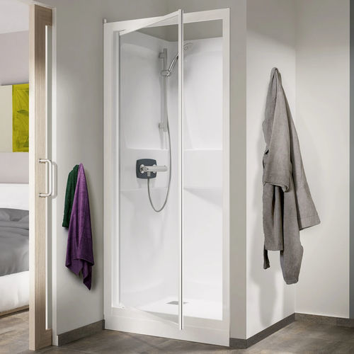 Glas-Duschkabine - Kineprime C - Kinedo - lackiertes Aluminium / mit Pendeltür / für Nischen