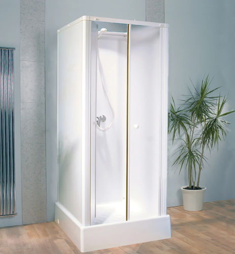 Glas-Duschkabine - Delta - Kinedo - lackiertes Aluminium / mit Pendeltür / quadratisch
