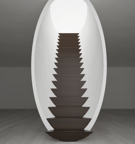 High-End-Treppe - TUBE - EeStairs - gerade / Holzstufen / für den Innenraum